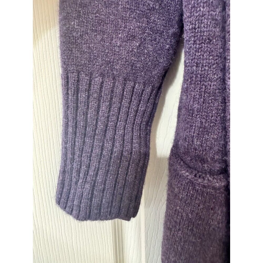 Pure Wool Womens Sweater Small Medium Vintage Purple Kerry Traditions Chunky - Picture 5 of 11
